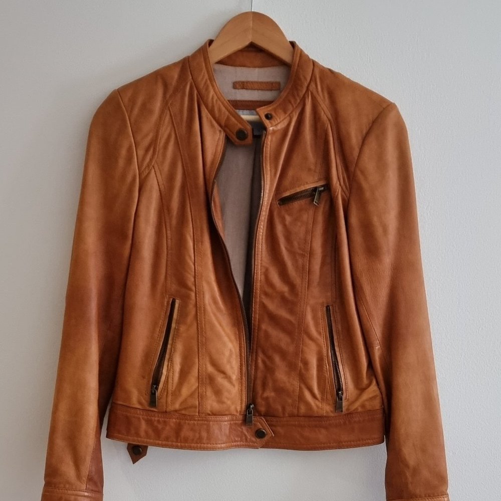 Tan Leather Jacket - Picture 3 of 3